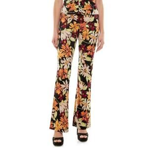 Nordstrom WAYF NEW Painted Daisies Big Floral Flare Leg Elastic Waist Pants XS